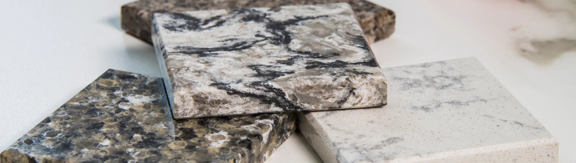 close up shot samples for counter tops and floors made in natural granite stone