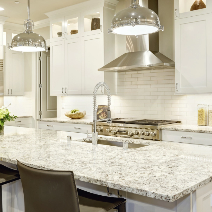 high end kitchen with granite countertop