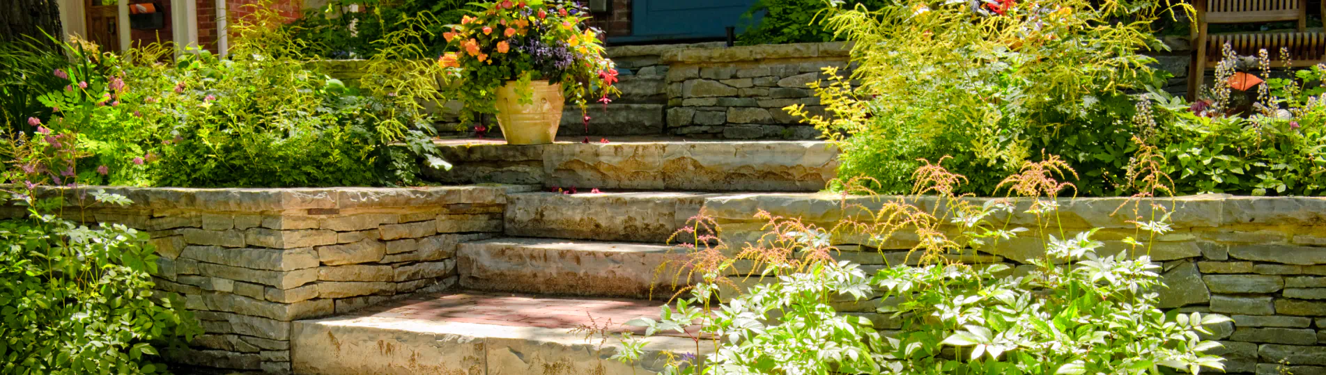 masonry works on the entry way