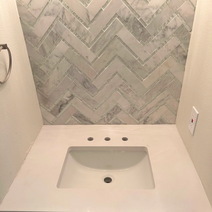 tile work in a bathroom